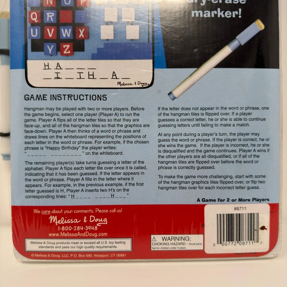 Melissa & Doug Flip to Win Wooden Hangman Travel Game New in wrapper